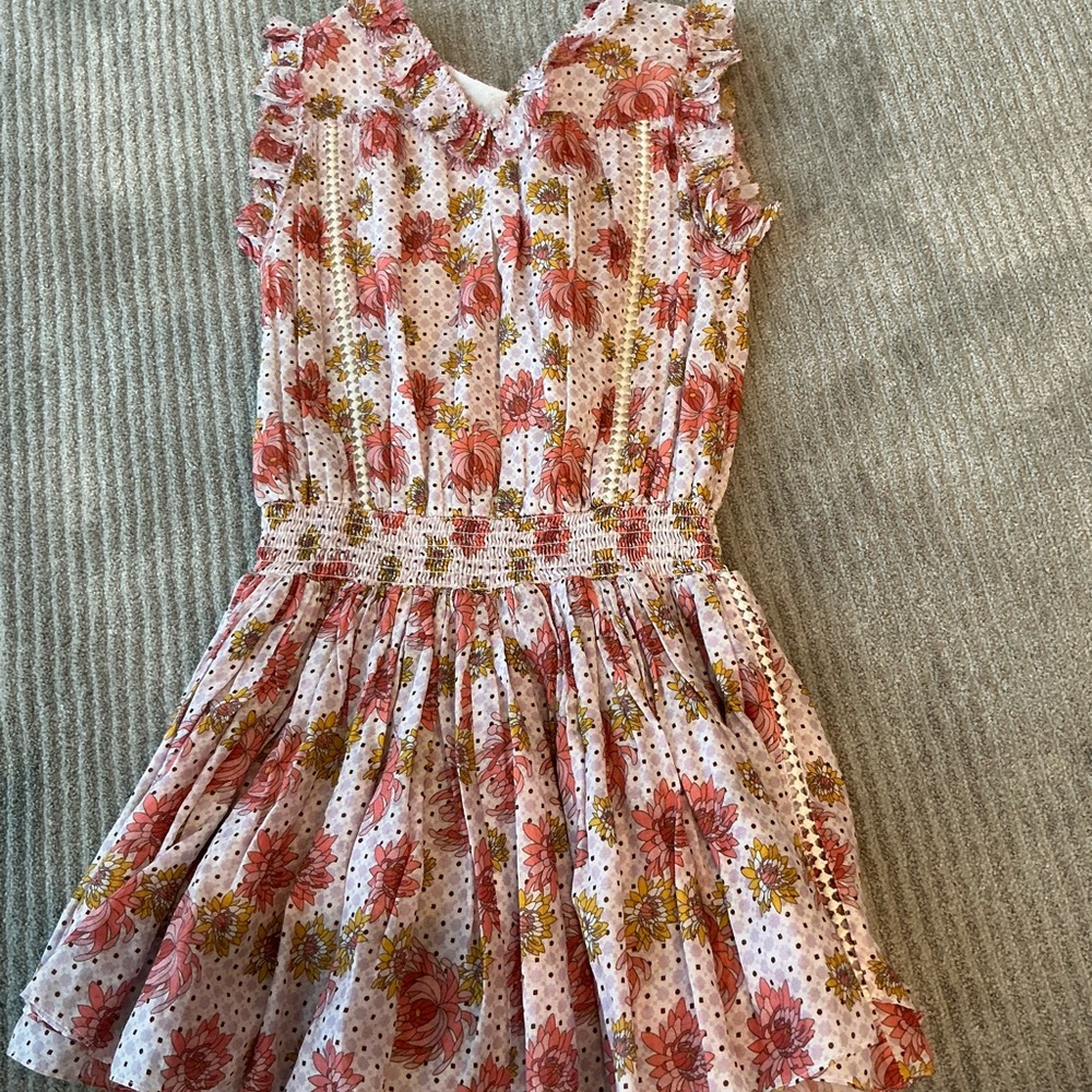 Velveteen girls dress with shorts underneath-size 10